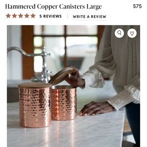 NIB Uncommon James Hammered Copper Canisters Large